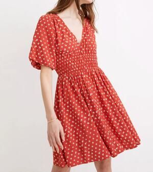 Madewell Sophia Mini Dress in Bandana Flower Red XXS